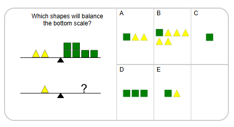 Balance Shapes - 2 Beams, Simple Ratio (Level 2) - Mobius Math Academy