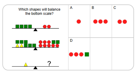 Balance Shapes - 3 Beams, Substitution and Subtraction, Simple Answer ...