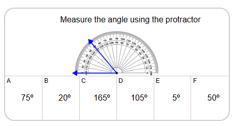 Measure Angle With Protractor - Under 90 Degrees (Negative) (Level 1 ...