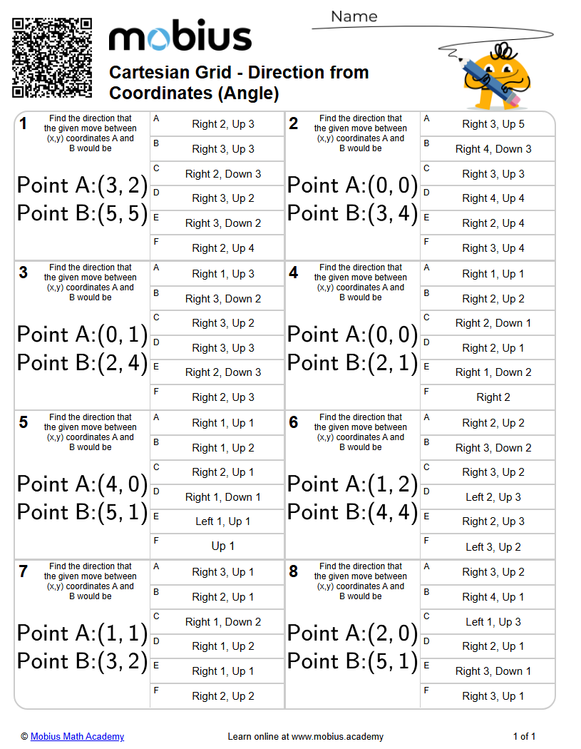 Cartesian Grid - Direction from Coordinates (Angle) (Level 1) - Mobius ...