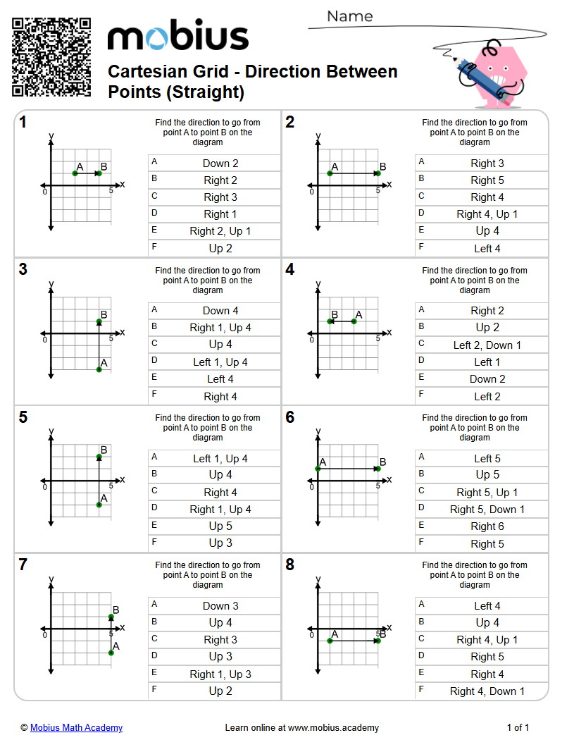 Cartesian Grid - Direction Between Points (Straight) (Level 2) - Mobius ...