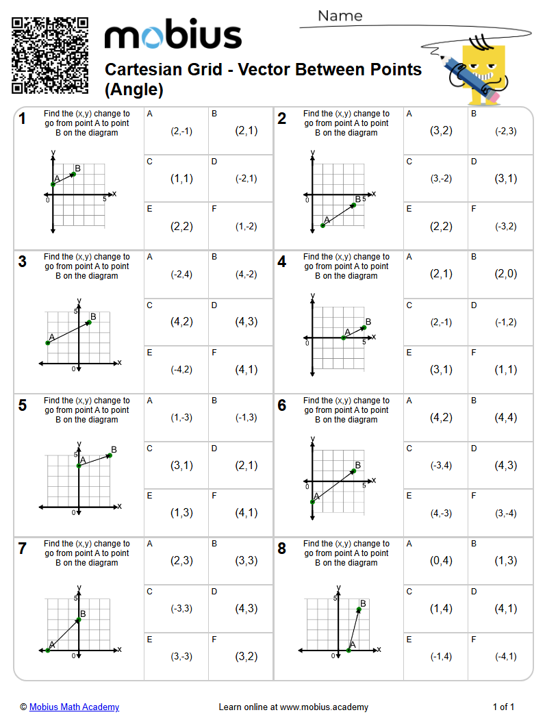 Cartesian Grid - Vector Between Points (Angle) (Level 2) - Mobius Math ...