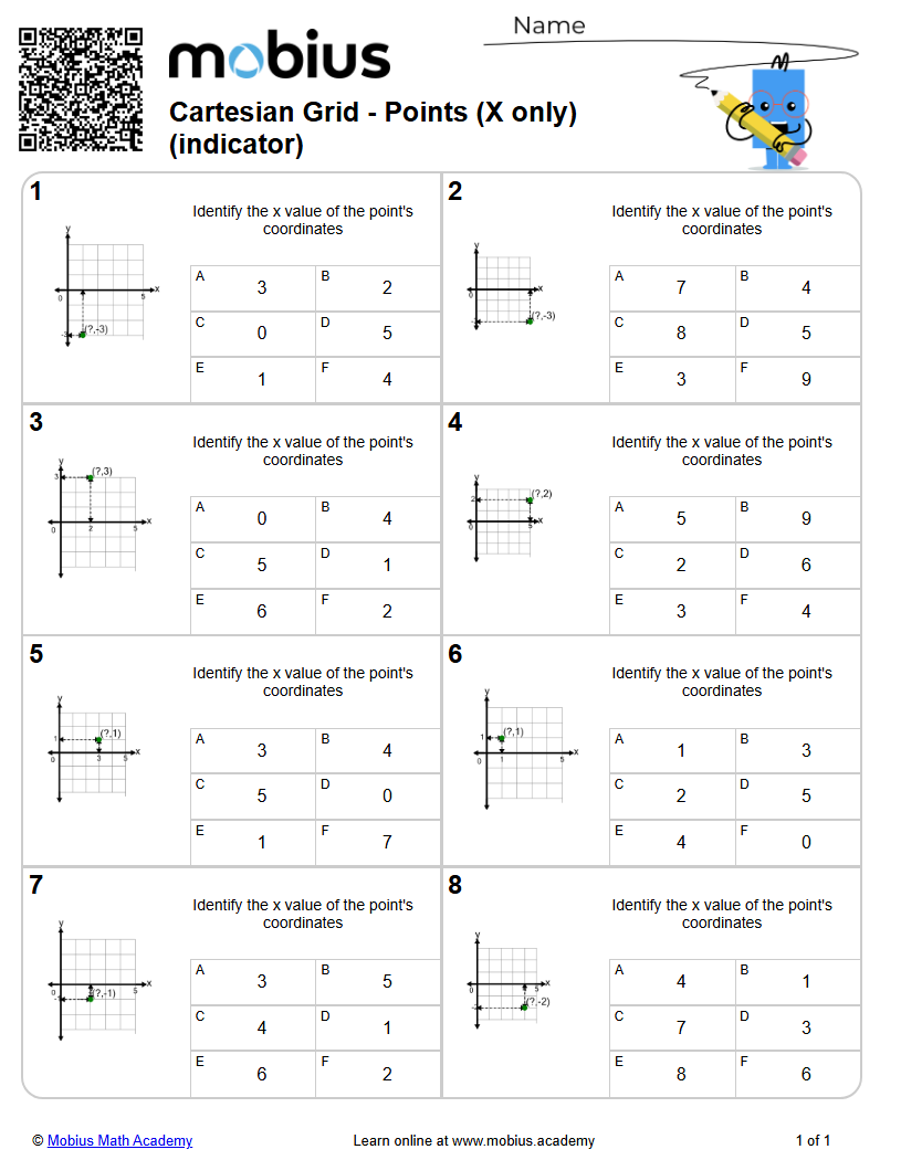 Points (X only) (indicator) (Level 2) | Geometry 2D | Grades 3-4 Math ...