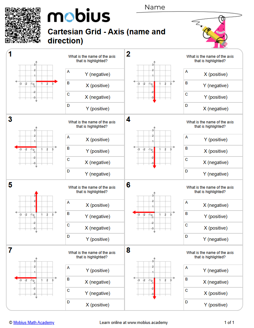 Cartesian Grid - Axis (name and direction) (Level 1) - Mobius Math Academy