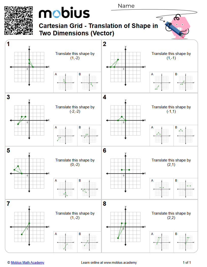 Cartesian Grid - Translation of Shape in Two Dimensions (Vector) (Level ...