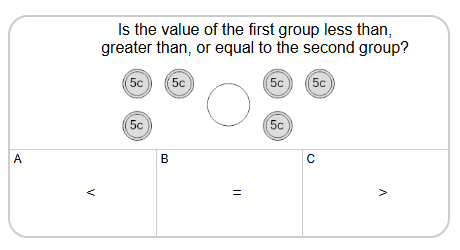 Coin Math | Less or Greater to Symbol - Nickels (Level 1) | Grade 3 ...