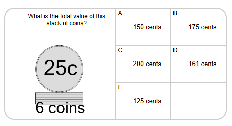 Coin Math - Count Piles - Quarters (Level 2) - Mobius Math Academy
