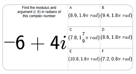 Complex Numbers - Rectangular Form to Modulus and Argument (Radians ...