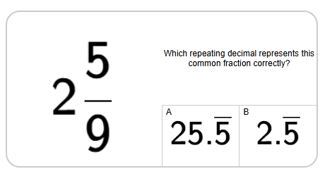 Repeating Decimals Concept Common Fraction To Bar Notation Level 2 