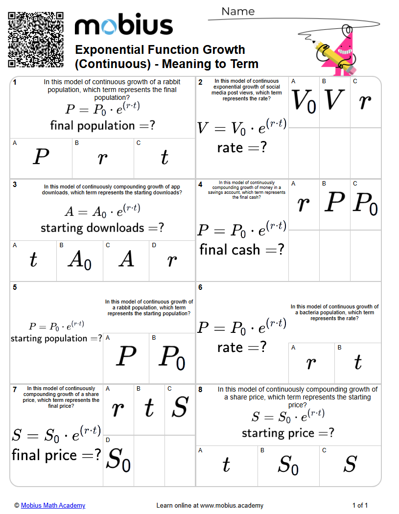 Exponential Function Growth (Continuous) - Meaning to Term | Level 1 ...