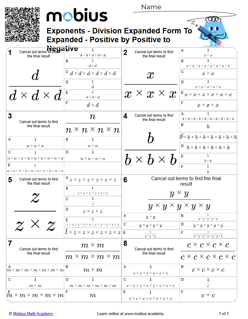 Division Expanded Form To Expanded - Positive by Positive to Negative ...