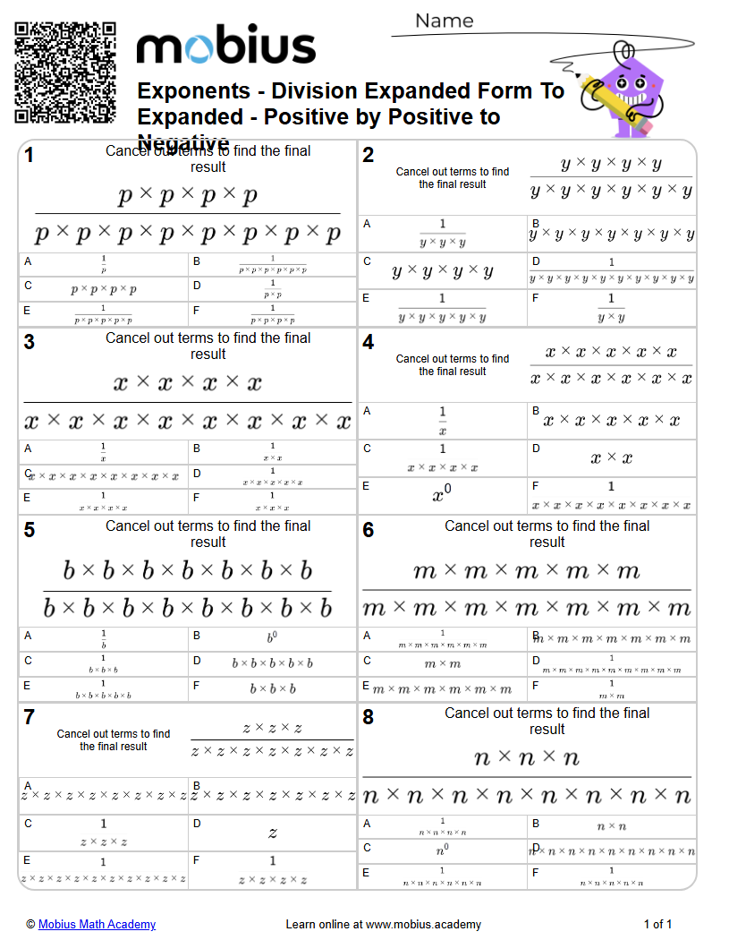 Division Expanded Form To Expanded - Positive by Positive to Negative ...