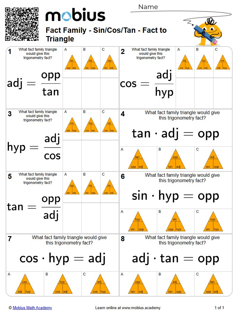 Level 1 | Trigonometry | Grade 10 Math Worksheets - Mobius Math Academy