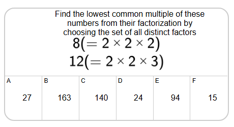 Finding Lowest Common Multiple from Factorizations (Level 1) - Mobius ...