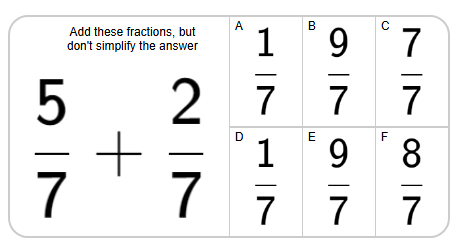 Fraction Addition - Basic (No Simplifying Answers) - No Changed ...
