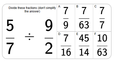 Fraction Division - Improper - Don't Simplify | Level 1 | Grades 9-12 ...