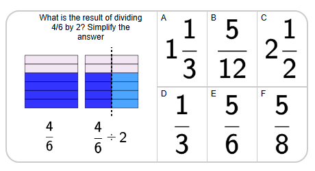 Fraction Division - Simple by Whole Concept Intro - Picture to Answer ...