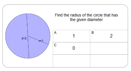 Circles - Find Radius from Diameter (Level 1) - Mobius Math Academy