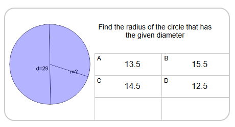 Circles - Find Radius from Diameter (Level 3) - Mobius Math Academy
