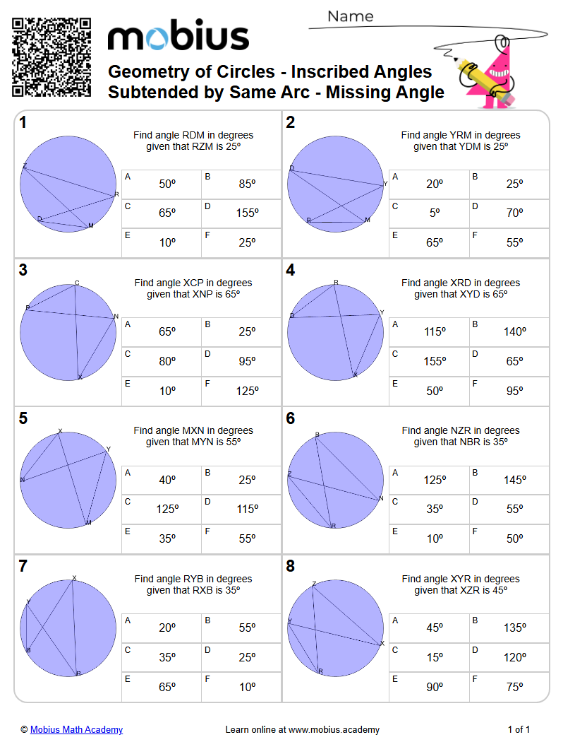 Geometry of Circles | Inscribed Angles Subtended by Same Arc - Missing ...