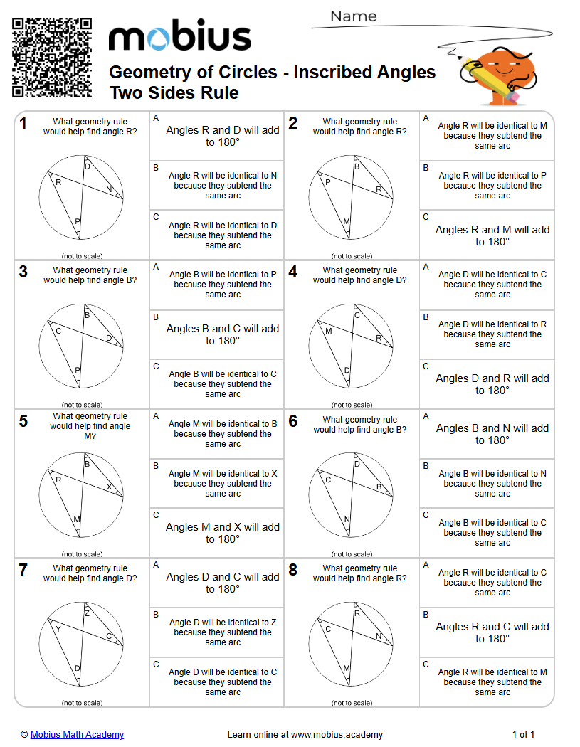 Geometry of Circles | Inscribed Angles Two Sides Rule (Level 1 ...