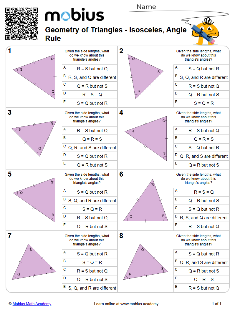 Geometry of Triangles | Isosceles, Angle Rule (Level 1) | Grade 7 Math ...