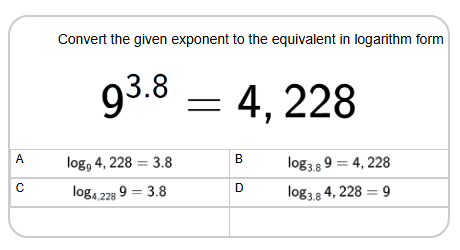Logarithms - Convert Exponent to Logarithm - From Decimal (Level 1 ...