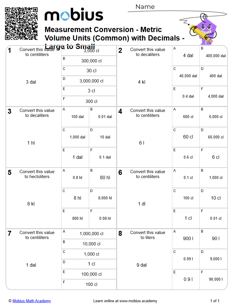 Level 1 | Speed/Distance/Time | Grades 8-12 Math Worksheets - Mobius ...