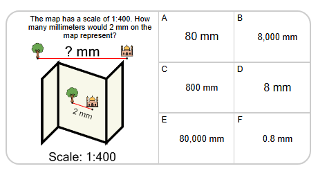 Metric Unit Scale on Map - Find Actual - Less than 1000 - Same Unit ...