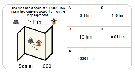 Metric Unit Scale on Map - Find Actual - Power of 10 (less than 1000 ...