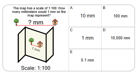 Metric Unit Scale on Map - Find Actual - Power of 10 (less than 1000 ...