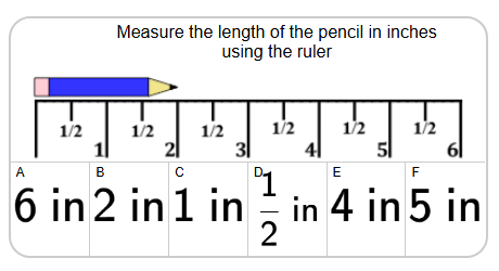 Measure with Ruler (inches) - Half Inches (labelled) from Start (Level ...