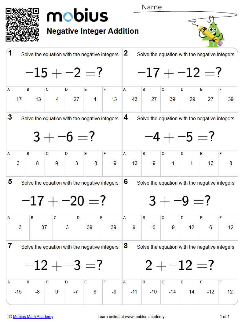 Level 1 | Numbers, Divisibility, Negatives | Grade 7 Math Worksheets ...