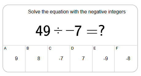 Negative Integer Division | Level 1 | Grades 7-9 Math Practice - Mobius ...