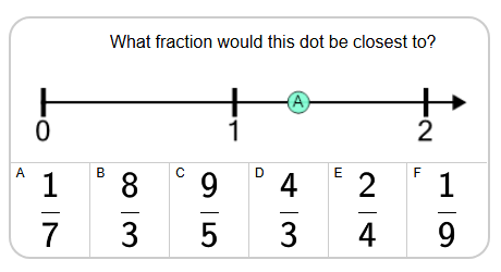 Number Line - Improper Fractions, Read Number - Approximate (Level 1 ...