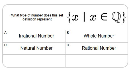 Number Types (Real) - Set Builder Definition to Classification - Whole ...