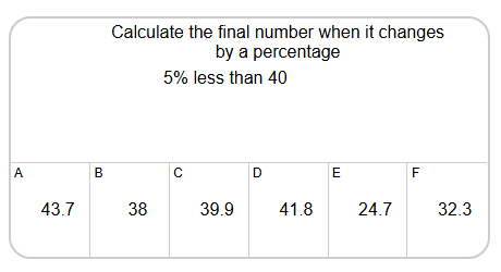 Percent reduction of a number (5% multiples) | Level 1 | Grades 8-11 ...