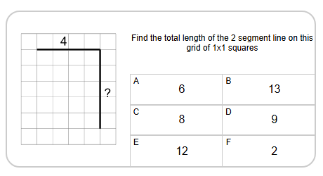 Length of a Line on a Grid - 2 Segment, 1 Labelled (Regular) - To ...