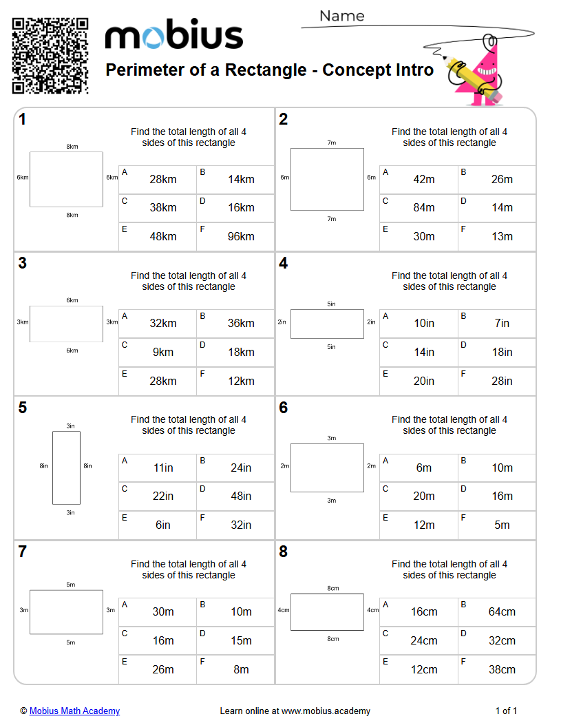 Level 1 | Geometry 2D | Grades 4-5 Math Worksheets - Mobius Math Academy