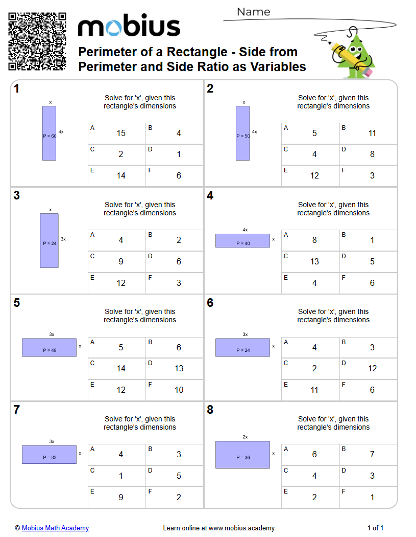 Perimeter of a Rectangle - Side from Perimeter and Side Ratio as ...