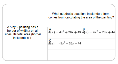 Quadratic Equation Word Problem To Expression (Standard Form) - Area ...