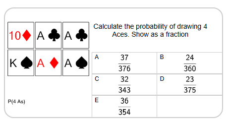 Probability - Cards, From Hand, Pick Two Non-Ordered, To Fraction ...