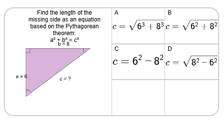 Pythagorean Theorem | Length of Hypotenuse - Labelled Sides (Equation ...