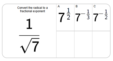 Radicals | Convert Square Root, Values Only, to Exponents - Negative ...