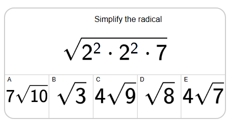 Radicals - Cube - Simplify From Cubed Factors, Values only, Radical ...