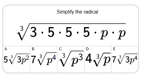 Radicals | Cube - Simplifying from Factors, Values and Variables ...