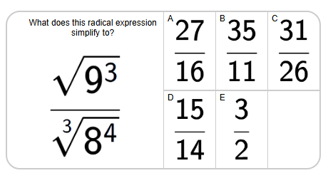 Radicals - Division with Mixed Index and Power of Radicand (Fraction ...