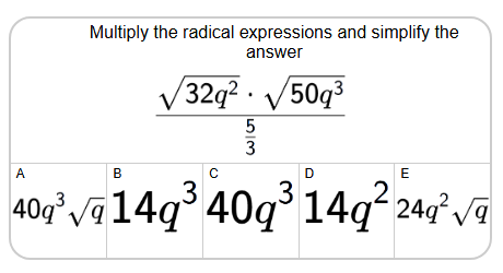Radicals - Multiplying Monomials (Values and Variables) over Fraction ...