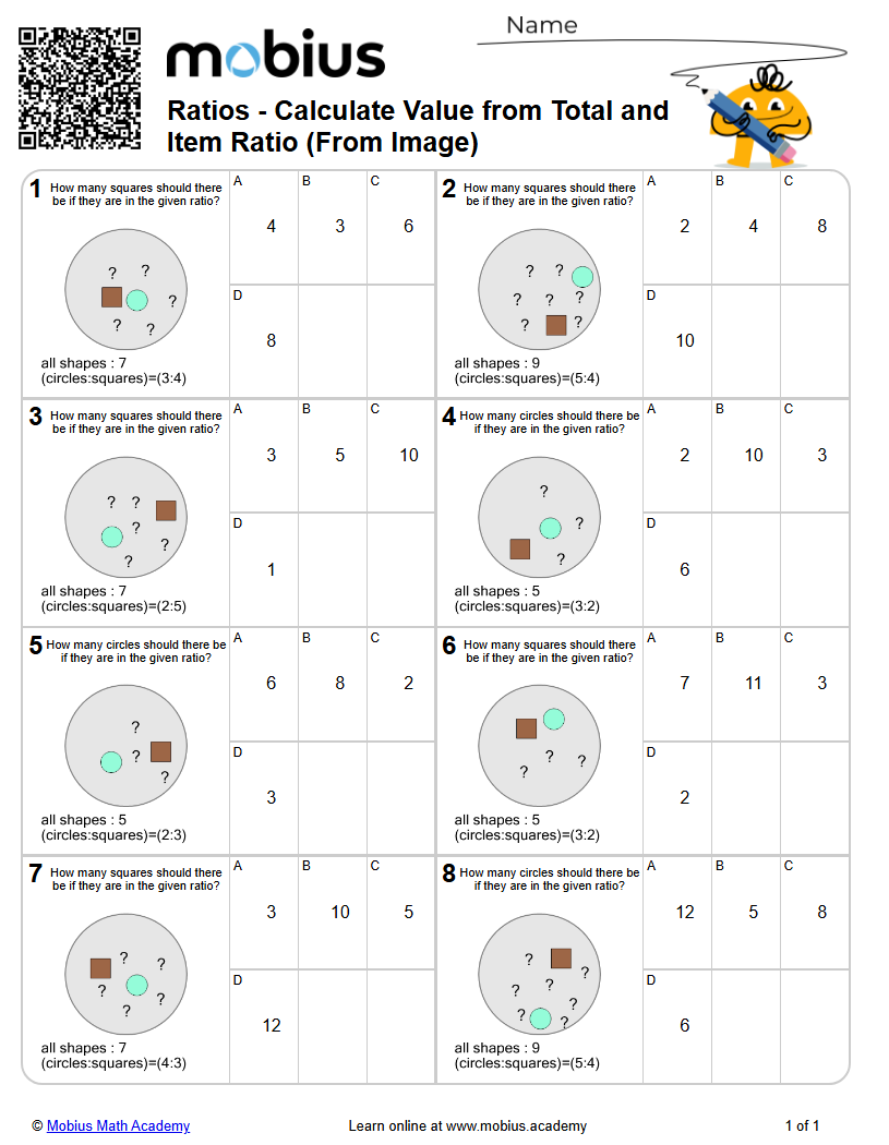 Ratios - Calculate Value from Total and Item Ratio (From Image) (Level ...