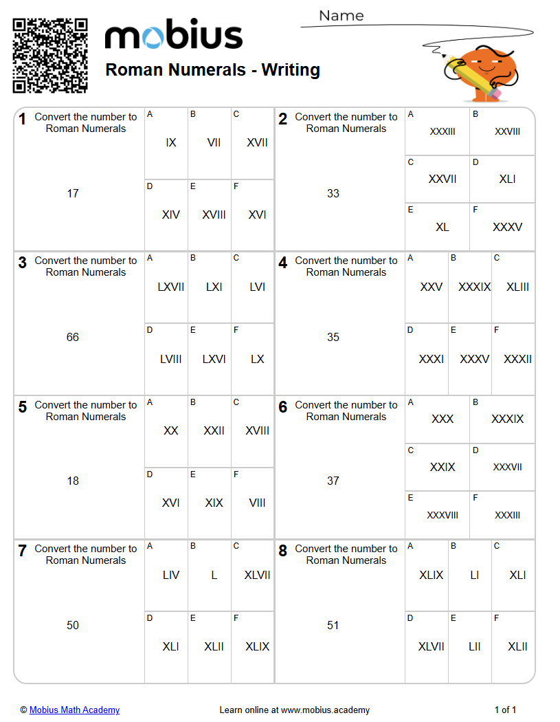 Level 3 | Grade 0 Math Worksheets - Mobius Math Academy